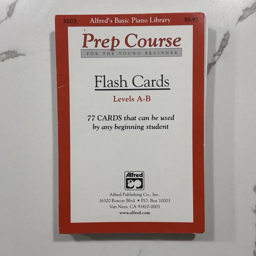 Alfred's Basic Piano Prep Course: Flash Cards Levels A & B Open Package EUC!